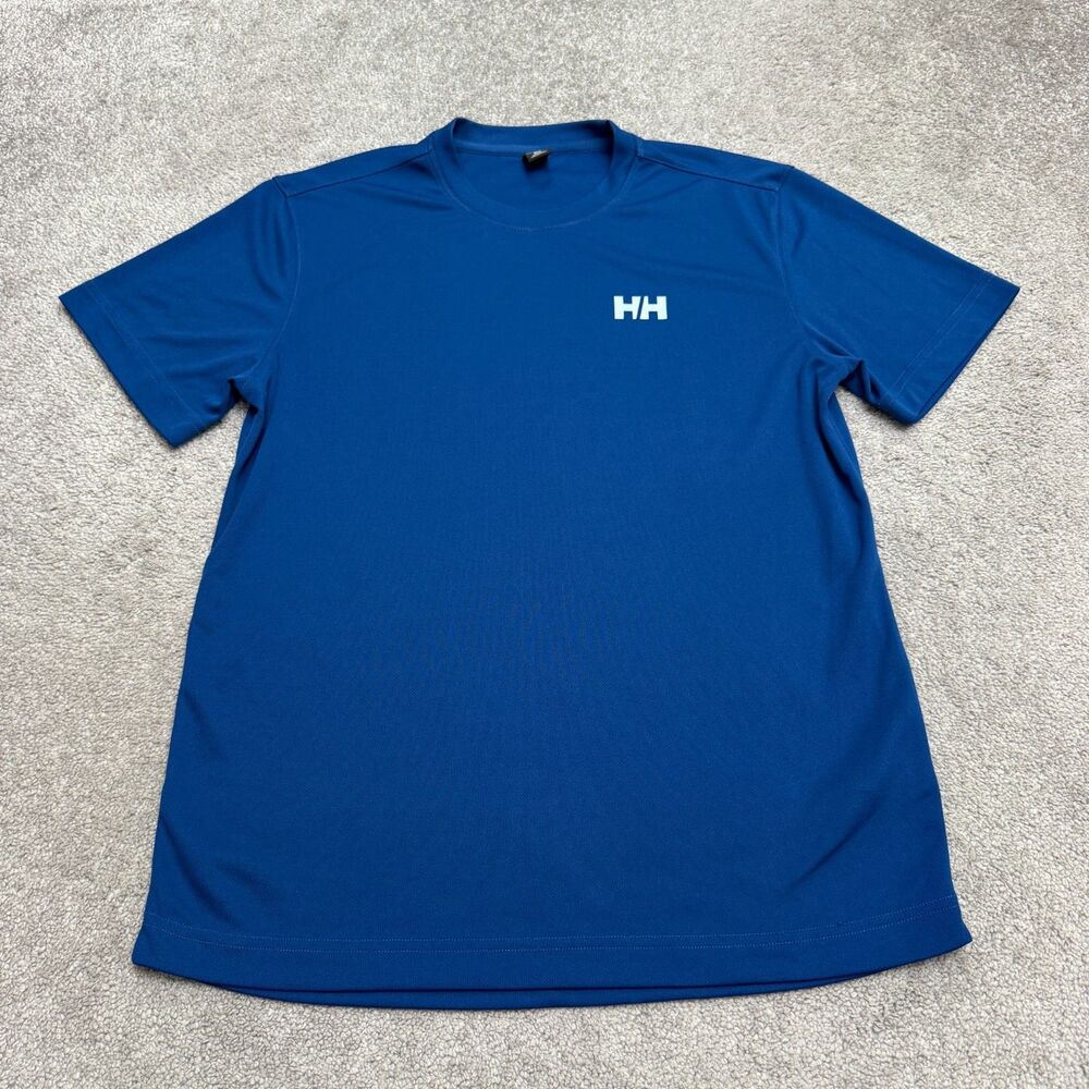 Helly Hansen UPF 30+  Tech T-Shirt Mens M Blue Short Sleeve Outdoor Hiking Tee